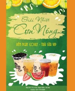 mẫu tờ rơi quảng cáo trà sữa xanh lá sáng tạo