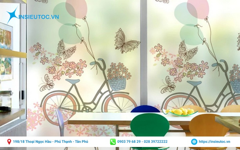 decal trang trí dán kính đẹp