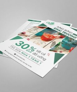 tờ rơi quảng cáo quán trà sữa có chương trình giảm giá