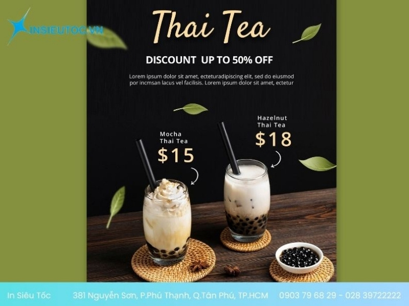 tờ rơi trà sữa chất lượng