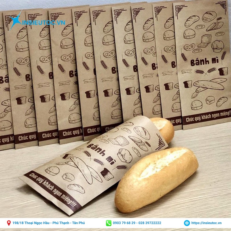 in túi giấy bánh mì truyền thống