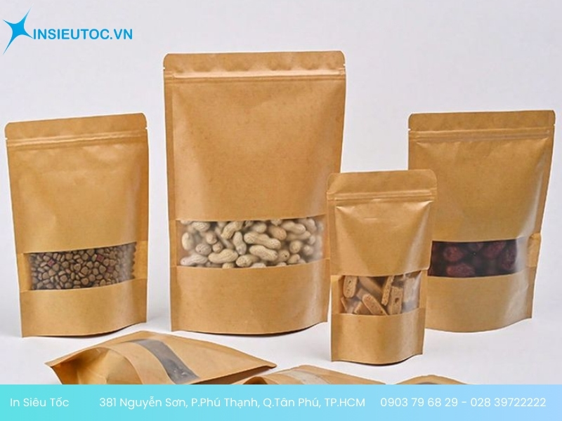 túi giấy kraft có cửa sổ