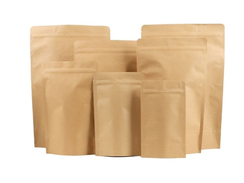 túi giấy kraft đáy đứng, túi zip