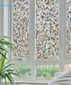 Mẫu decal hoa lá trang trí cửa sổ, làm giảm ánh sáng tự nhiên