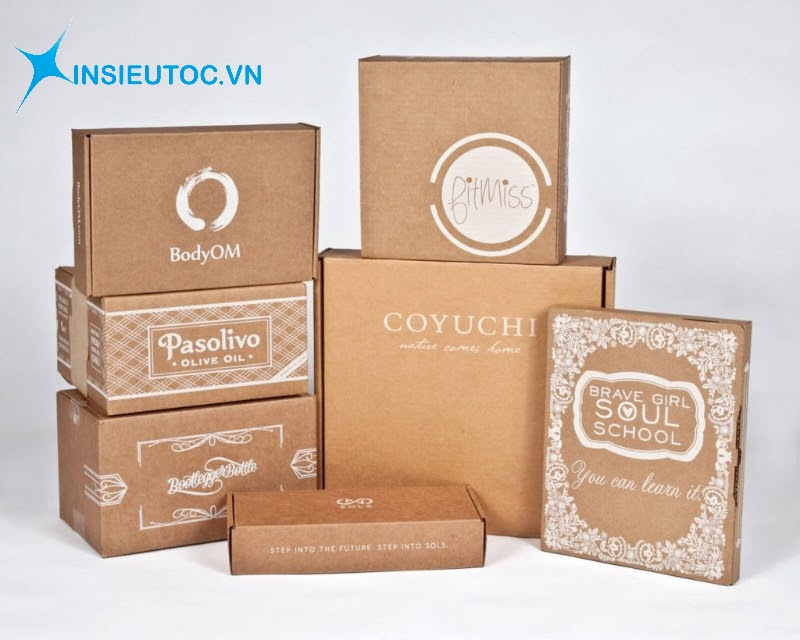 hộp giấy kraft đa dạng kiểu dáng và kích thước