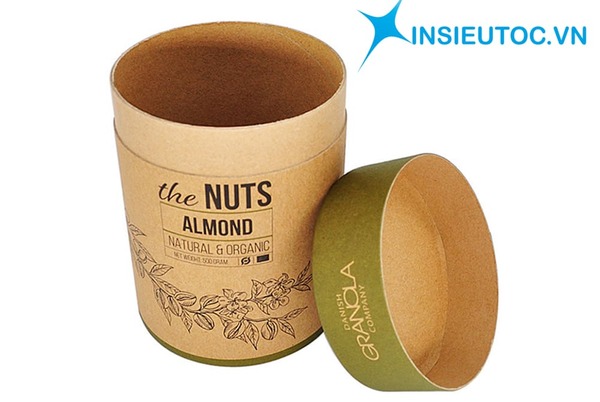hộp giấy kraft dáng trụ chắc chắn