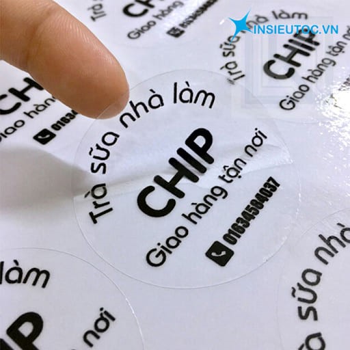 In Logo nhựa trong Siêu Dính Chất Lượng Tốt