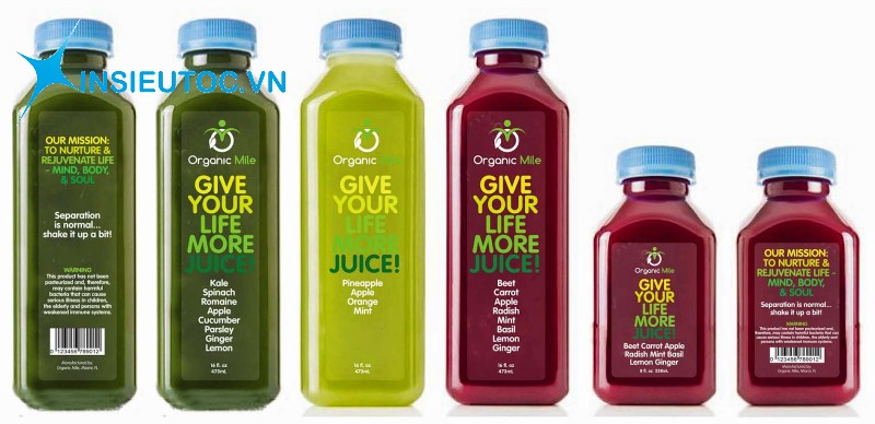 In nhãn chai đã dạng mẫu mã tại In Siêu Tốc