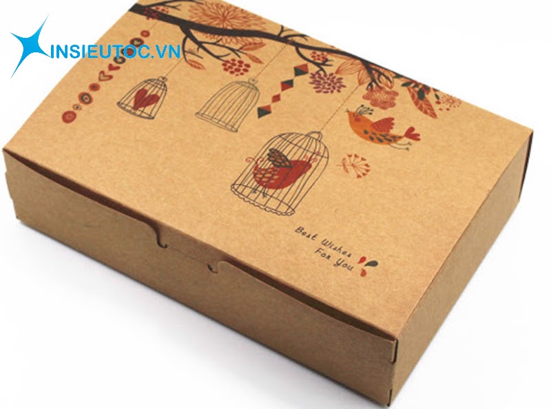 Hộp giấy kraft đẹp in họa tiết