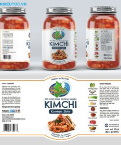 nhãn mác thực phẩm hũ kim chi