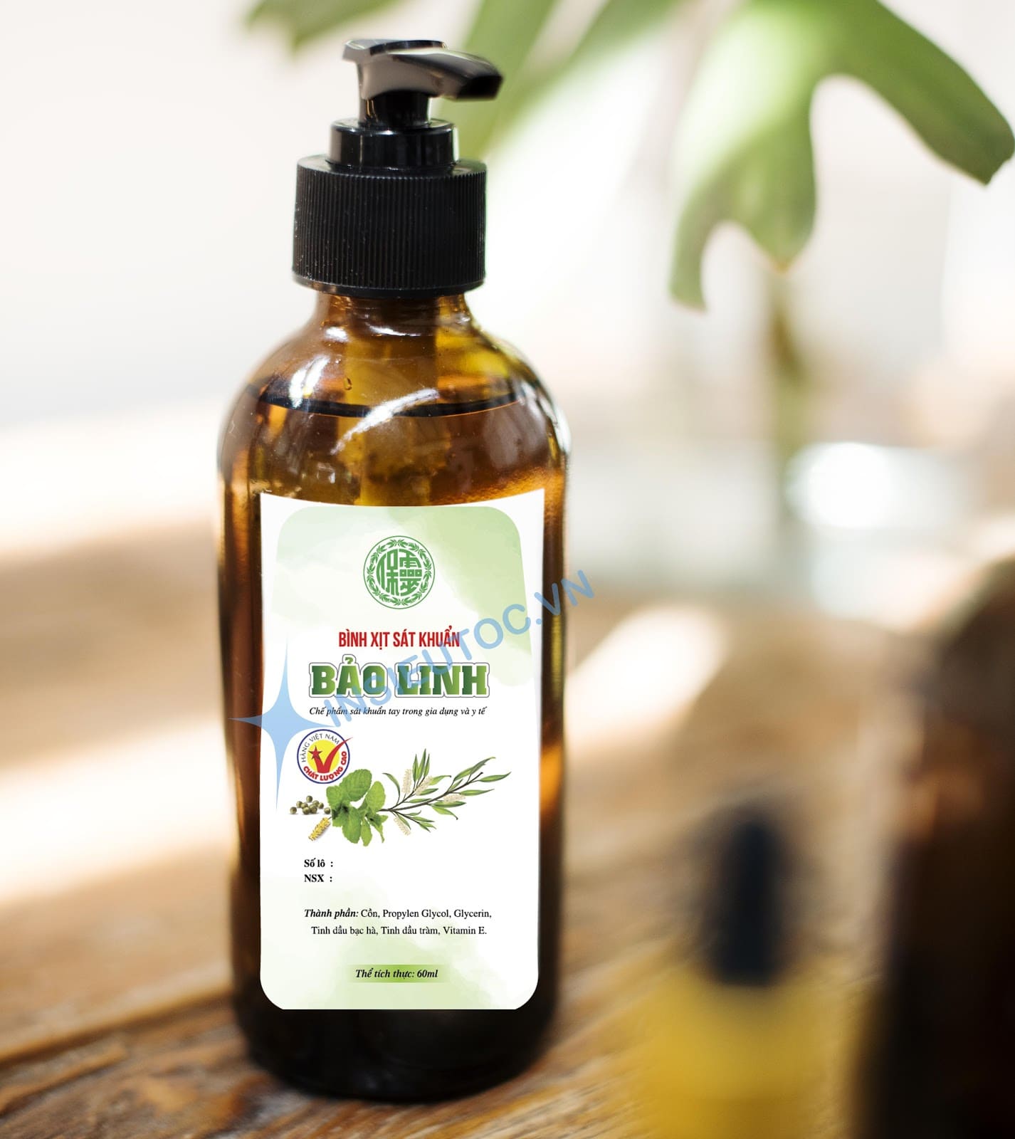 Mẫu tem nhãn cho bình xịt sát khuẩn