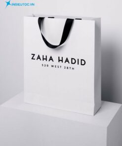 in túi giấy cho shop quần áo thời trang có nền trắng