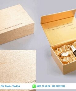 Hộp quà màu vàng sang trọng nắp nam châm