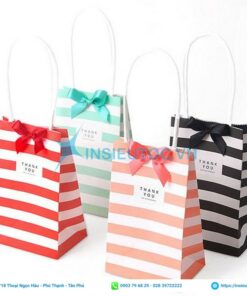 in túi giấy đựng quà sọc ngang