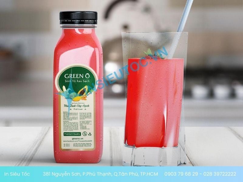 Mẫu decal dán chai nhựa do In Siêu Tốc thực hiện Mẫu decal dán chai nhựa do In Siêu Tốc thực hiện