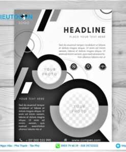 tờ rơi quảng cáo đen trắng