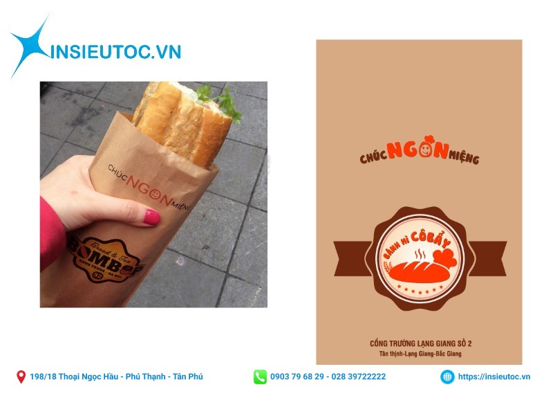 In túi giấy kraft đựng bánh mì hcm