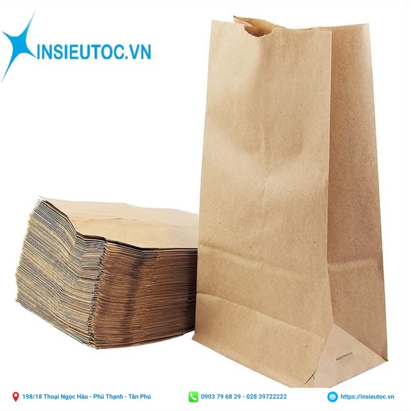 túi giấy kraft đựng bánh mì có sẵn không in