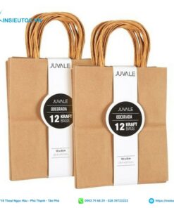 in túi giấy xi măng gắn nhãn đơn giản