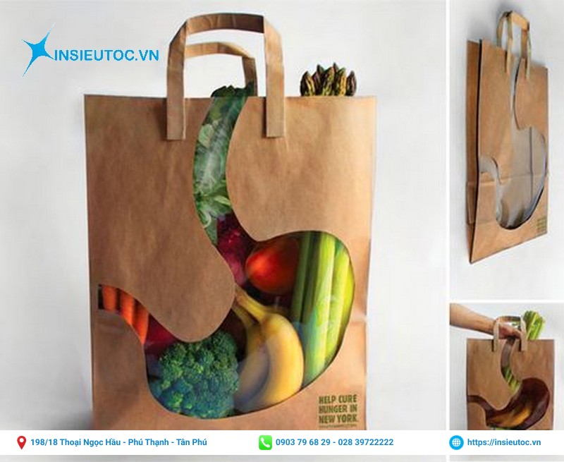 Túi giấy xi măng chứa nhiều thực phẩm