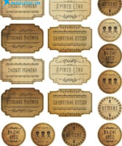 tem nhãn decal giấy kraft cổ điển