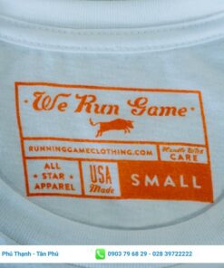 nhãn mác in trực tiếp lên áo thun