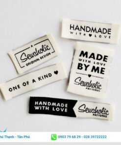 nhãn gắn quần áo chất liệu cotton
