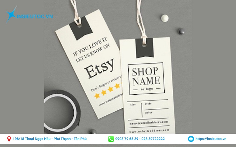 nhãn mác quần áo hình chữ nhật