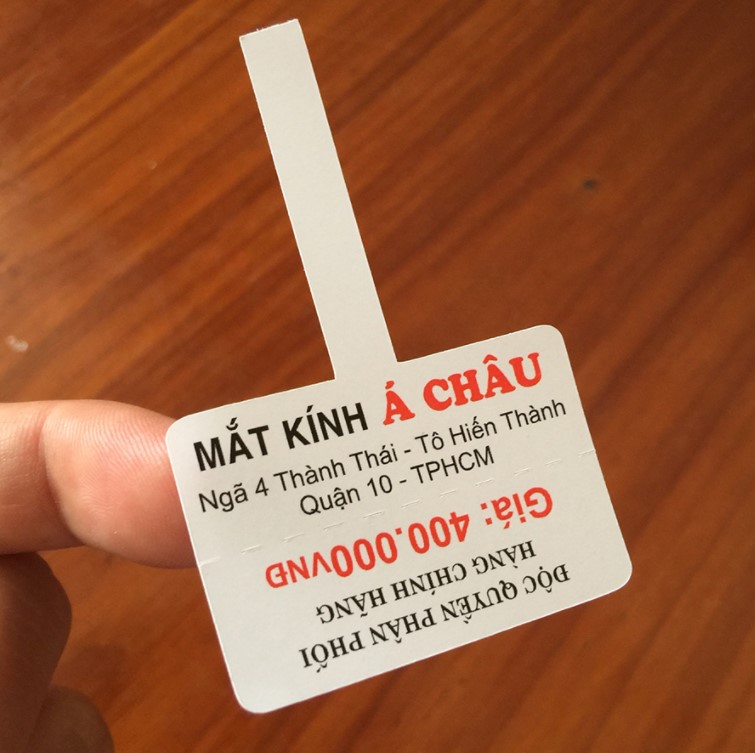 tem sản phẩm mắt kính