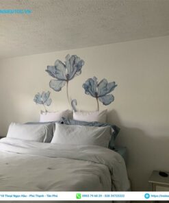 mẫu in decal phòng ngủ dán tường