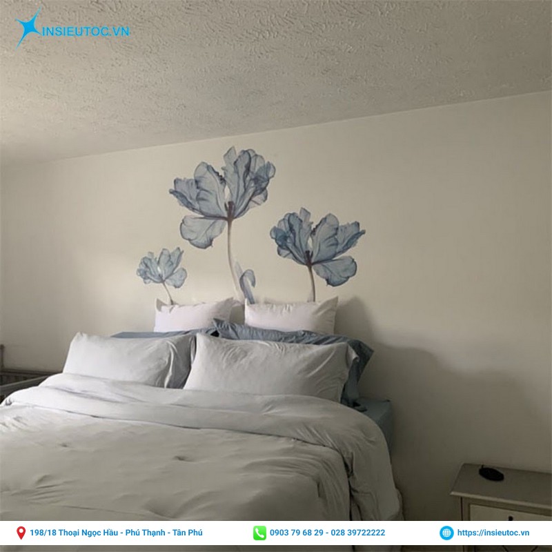 mẫu in decal phòng ngủ dán tường