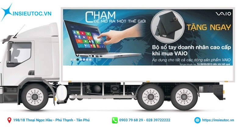 in decal pp ngoài trời cho xe tải