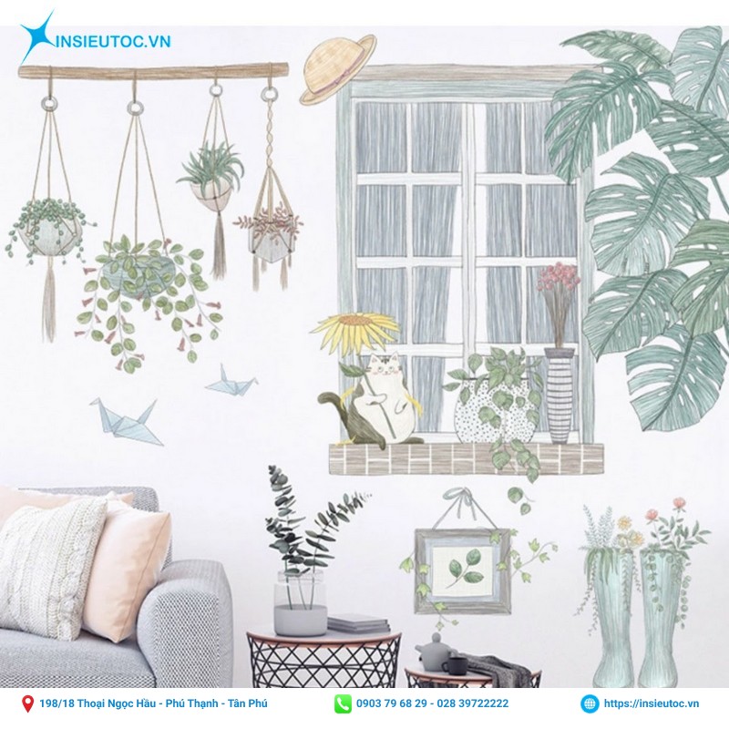 decal dán tường phòng khách