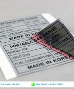 tem bạc có thể in theo nhiều kiểu dáng và kích thước