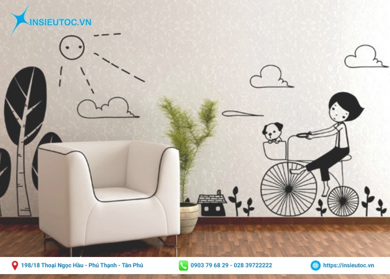 in decal trang trí dán tường đẹp