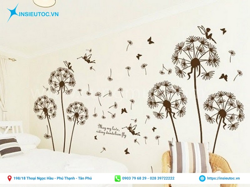 mẫu decal hoa bồ công anh