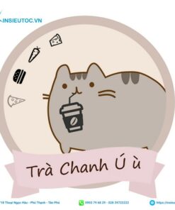 in tem dán ly trà sữa hoạt hình dễ thương