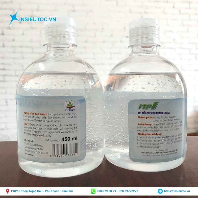 nhãn nước rửa tay màu trắng đẹp