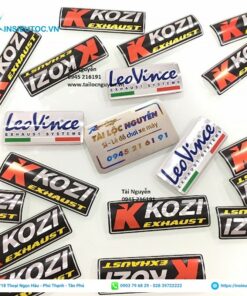 nhãn nhôm dán pô xe