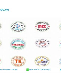 tem nhãn dán sản phẩm hình elip
