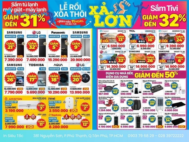 mẫu tờ rơi điện máy xanh độc đáo