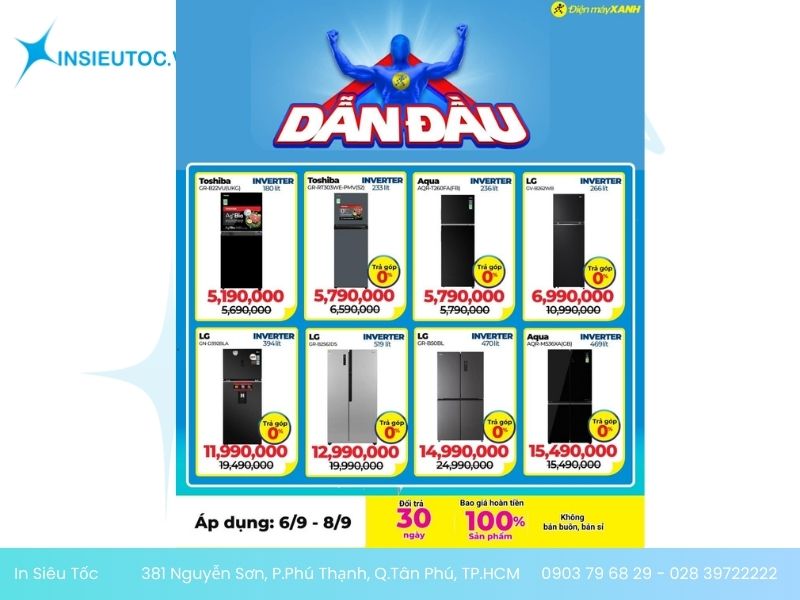 in tờ rơi điện máy xanh chất