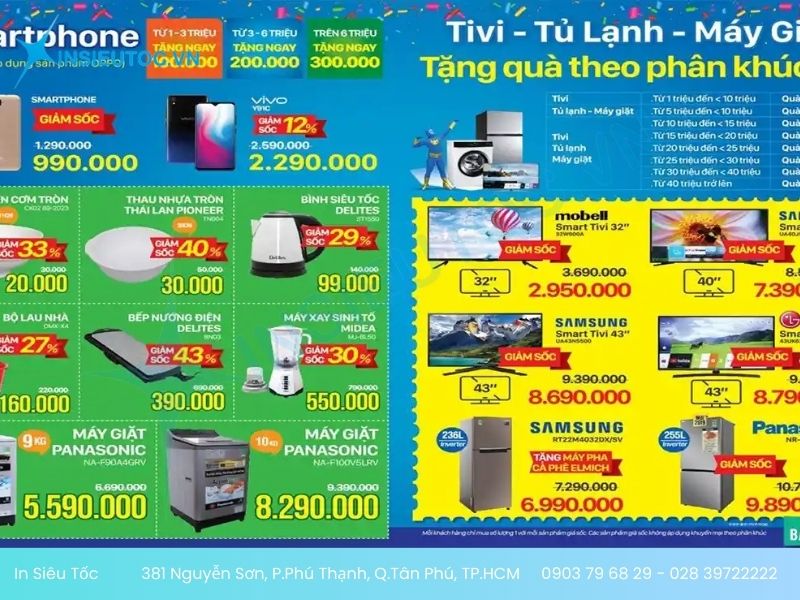 in tờ rơi điện máy xanh đẹp