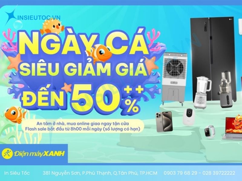 in tờ rơi điện máy xanh tại tphcm