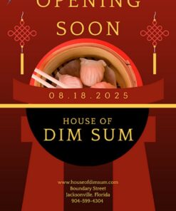 tờ rơi khai trương màu đỏ đẹp dành cho quán ăn