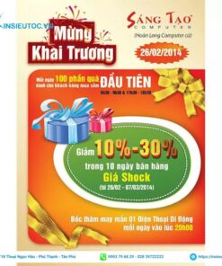 mẫu tờ rơi khai trương A6 nhiều màu sắc