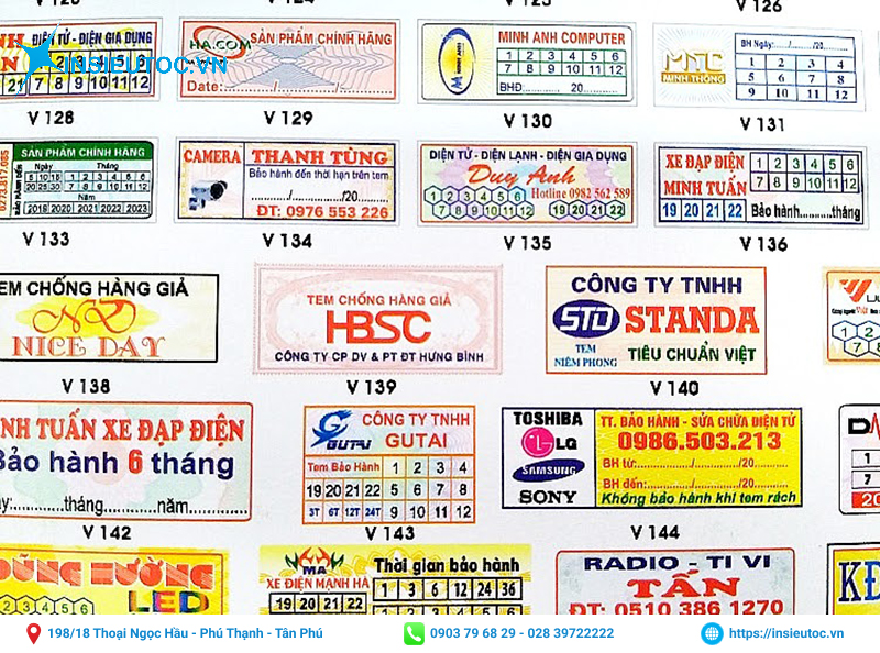 Các mẫu tem vỡ dạng giòn dùng để dáng trên linh kiện