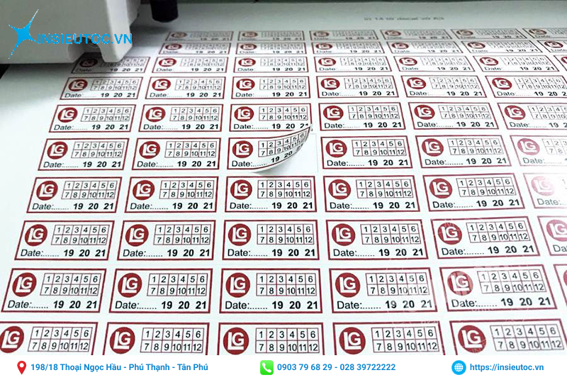 Đơn hàng in tem nhãn cho công ty LG