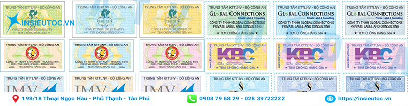 Mẫu tem vỡ Bộ Công An dùng để chống hàng giả