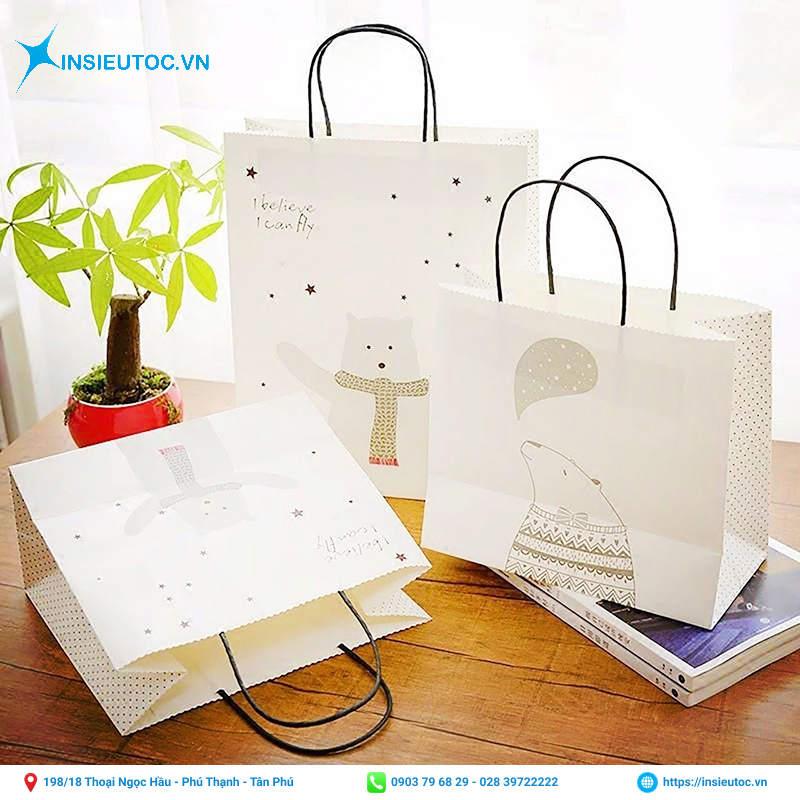 Mẫu túi giấy có thiết kế đơn giản, xinh xắn